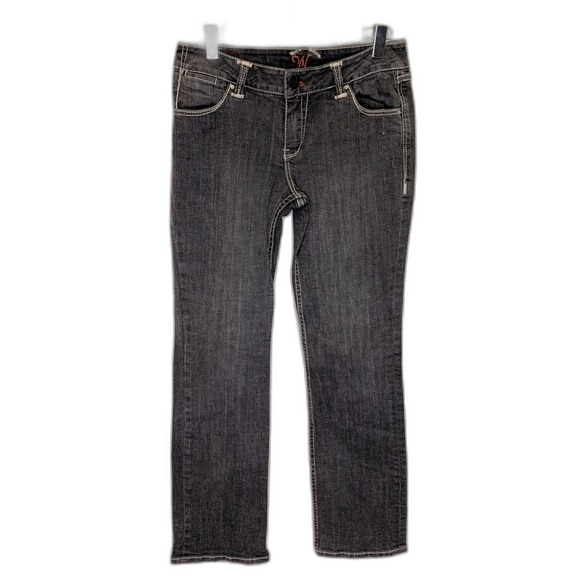 Worn Brand Gray Wash White Stitching Straight Leg Lower Rise Jeans Size 10/30 - Picture 1 of 16